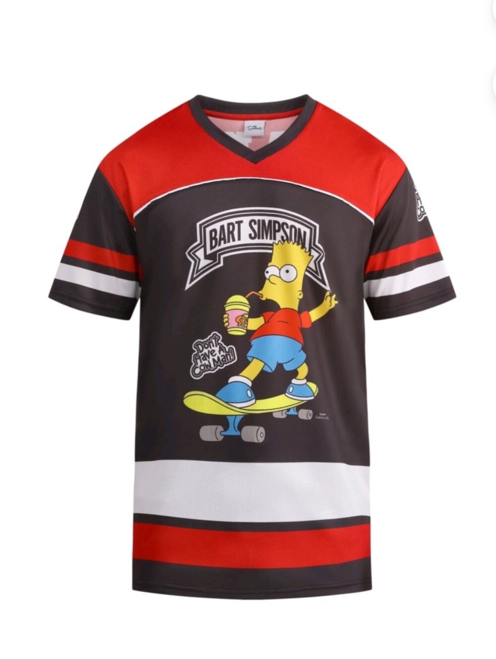 NWT Bart Simpson skateboarding with the quote "Don't Have A Cow Man" Sz L